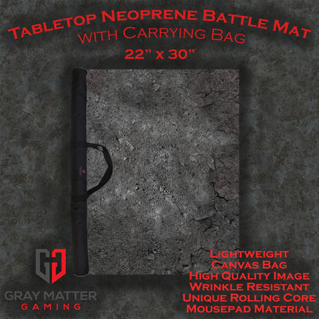 Gray Matter Gaming Gaming Mat 22x30 Ashen Wastelands - Neoprene Battle Mat with Bag