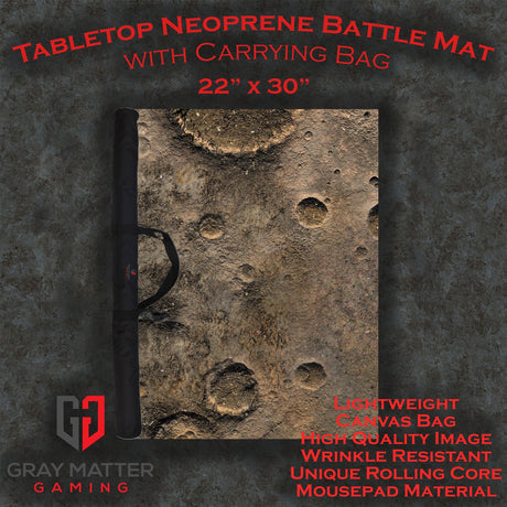 Gray Matter Gaming Gaming Mat 22x30 Blasted Battlefield - Neoprene Battle Mat with Bag