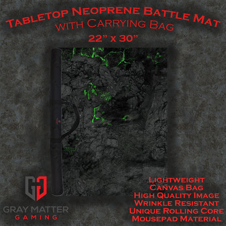 Gray Matter Gaming Gaming Mat 22x30 Blighted Cavern - Neoprene Battle Mat with Bag