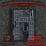 Gray Matter Gaming Gaming Mat 22x30 Grimdark Station - Neoprene Battle Mat with Bag