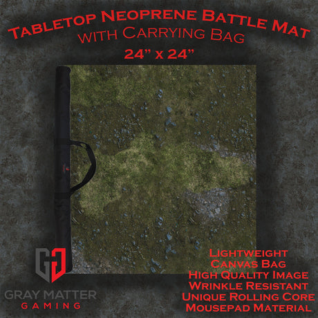Gray Matter Gaming Gaming Mat 24x24 Field of Battle - Neoprene Battle Mat with Bag