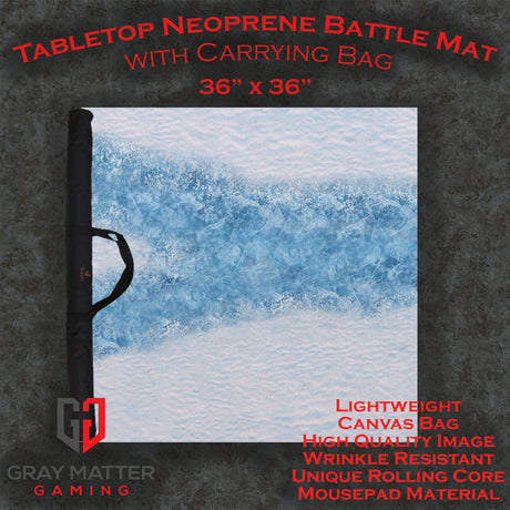 Gray Matter Gaming Gaming Mat 36x36 Frozen River - Neoprene Battle Mat with Bag