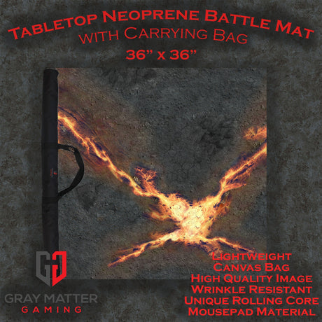 Gray Matter Gaming Gaming Mat 36x36 Infernal Steppes - Neoprene Battle Mat with Bag