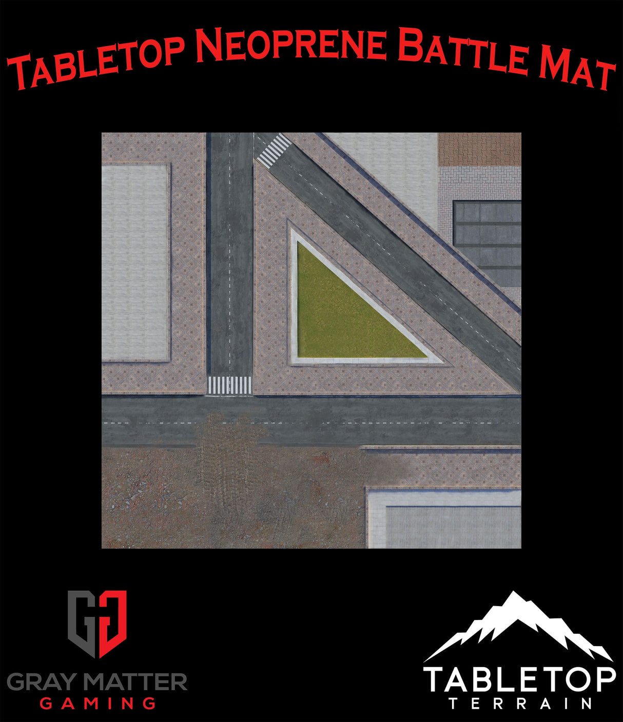 Gray Matter Gaming Gaming Mat 36x36 Modern City 2 - Neoprene Battle Mat - Warhammer, AoS, 40K, Kill Team, MCP, Shatterpoint, Legion, More