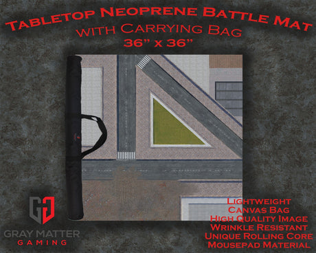 Gray Matter Gaming Gaming Mat 36x36 Modern City 2 - Neoprene Battle Mat with Bag