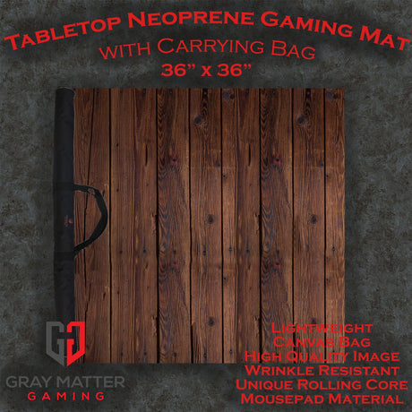 Gray Matter Gaming Gaming Mat 36x36 Tavern Table - 36" x 36" Board Game Mat with Bag