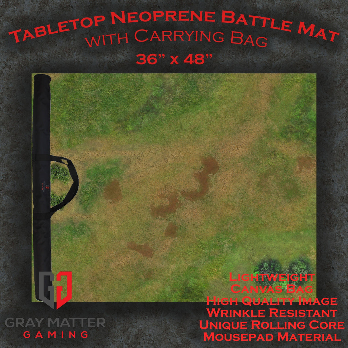 Gray Matter Gaming Gaming Mat 36x48 Traveler's Road - Neoprene Battle Mat - Warhammer, AoS, 40K, Kill Team, MCP, Shatterpoint, Legion, More