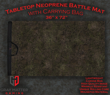 Gray Matter Gaming Gaming Mat 36x72 Dread Marsh - Neoprene Battle Mat with Bag