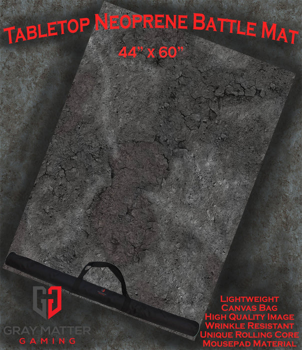 Gray Matter Gaming Gaming Mat 44x60 Ashen Wastelands - Neoprene Battle Mat - Warhammer, AoS, 40K, Kill Team, MCP, Shatterpoint, Legion, More