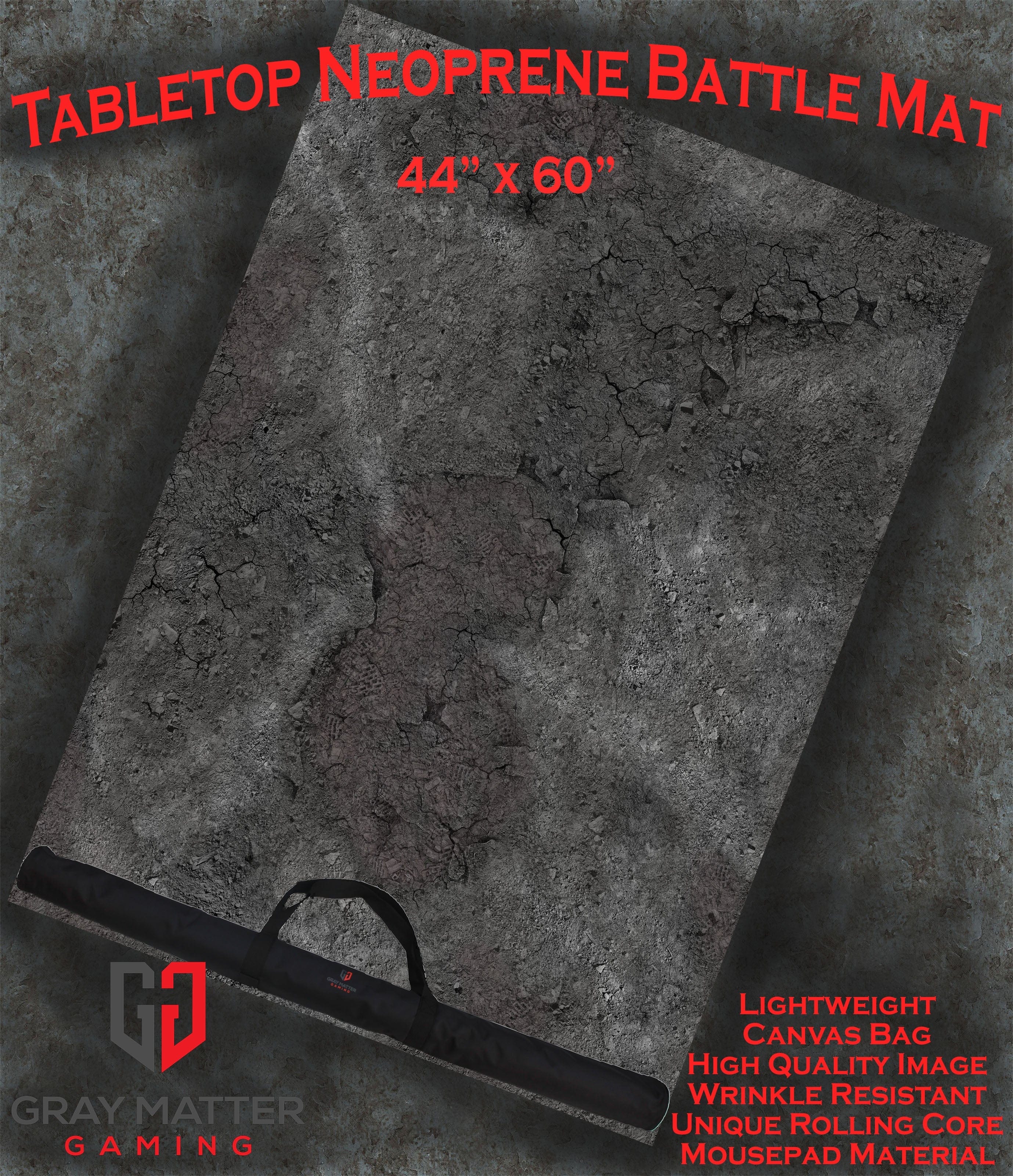 Ashen Wastelands - Neoprene Battle Mat with Bag – Tabletop Terrain