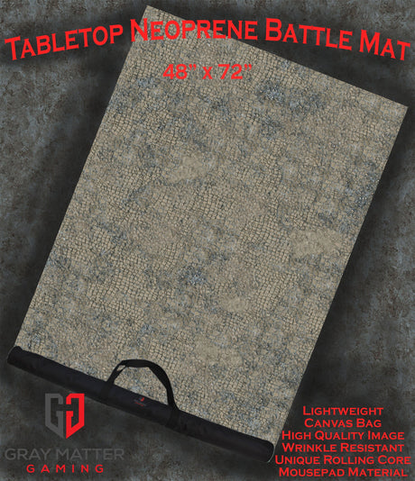 Gray Matter Gaming Gaming Mat 44x60 Broken Cobblestone - Neoprene Battle Mat with Bag