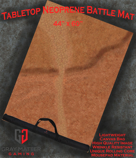 Gray Matter Gaming Gaming Mat 44x60 Cracked Earth - Neoprene Battle Mat with Bag