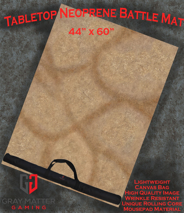 Gray Matter Gaming Gaming Mat 44x60 Desert Paths - Neoprene Battle Mat - Warhammer, AoS, 40K, Kill Team, MCP, Shatterpoint, Legion, More