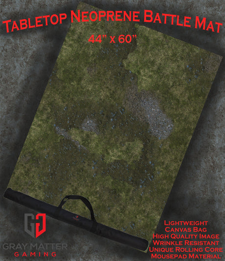 Gray Matter Gaming Gaming Mat 44x60 Field of Battle - Neoprene Battle Mat with Bag