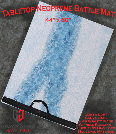 Gray Matter Gaming Gaming Mat 44x60 Frozen River - Neoprene Battle Mat with Bag