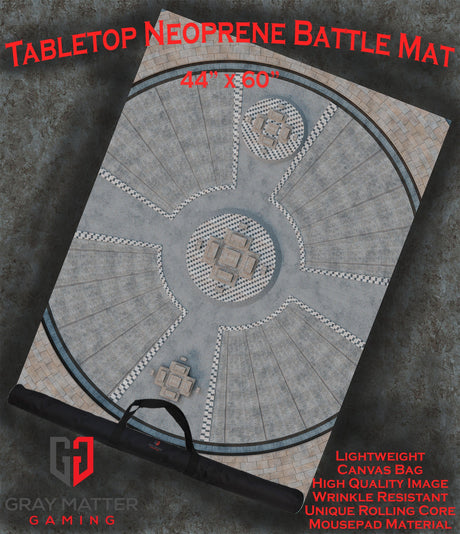 Gray Matter Gaming Gaming Mat 44x60 Grand Concourse - Neoprene Battle Mat with Bag