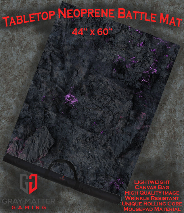 Gray Matter Gaming Gaming Mat 44x60 Tainted Cavern - Neoprene Battle Mat with Bag