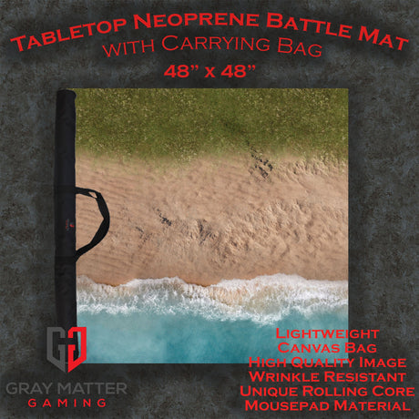 Gray Matter Gaming Gaming Mat 48x48 Coastal Shore - Neoprene Battle Mat with Bag
