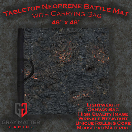 Gray Matter Gaming Gaming Mat 48x48 Lava Flows - Neoprene Battle Mat with Bag