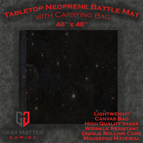 Gray Matter Gaming Gaming Mat 48x48 Starfield - Neoprene Battle Mat with Bag