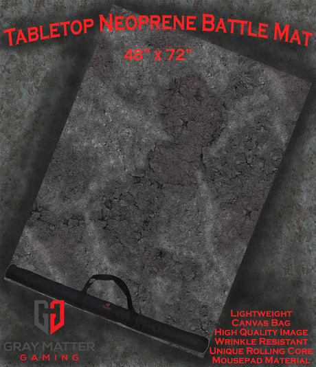 Gray Matter Gaming Gaming Mat 48x72 Ashen Wastelands - Neoprene Battle Mat with Bag