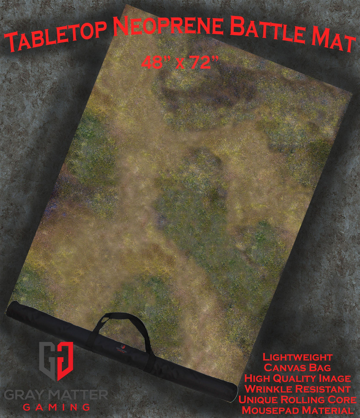 Gray Matter Gaming Gaming Mat 48x72 Autumn Prairie - Neoprene Battle Mat with Bag