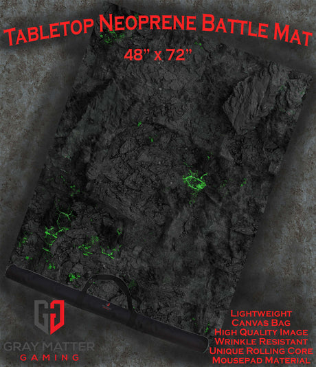 Gray Matter Gaming Gaming Mat 48x72 Blighted Cavern - Neoprene Battle Mat with Bag
