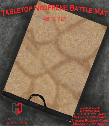 Gray Matter Gaming Gaming Mat 48x72 Desert Paths - Neoprene Battle Mat with Bag