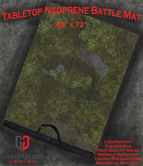 Gray Matter Gaming Gaming Mat 48x72 Field of Battle - Neoprene Battle Mat with Bag