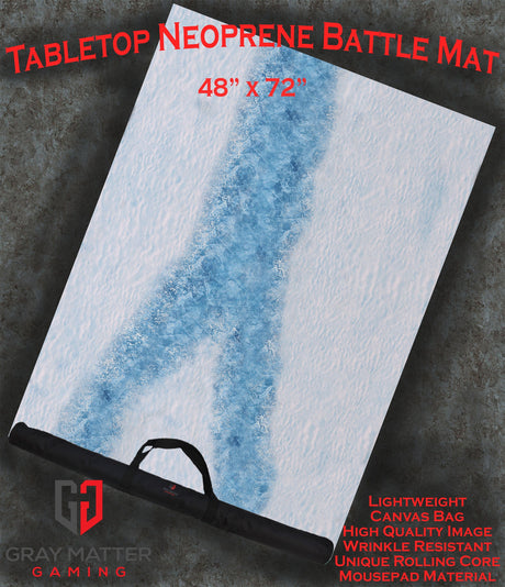 Gray Matter Gaming Gaming Mat 48x72 Frozen River - Neoprene Battle Mat with Bag