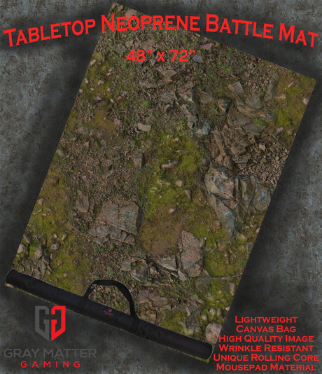 Gray Matter Gaming Gaming Mat 48x72 Rocky Highlands - Neoprene Battle Mat with Bag