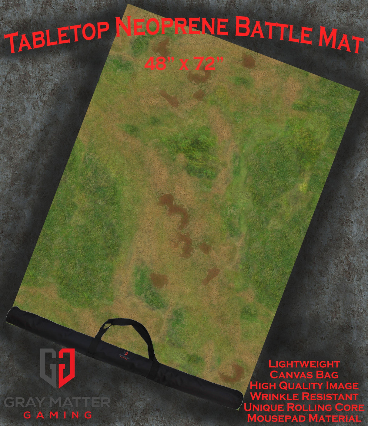 Gray Matter Gaming Gaming Mat 48x72 Traveler's Road - Neoprene Battle Mat - Warhammer, AoS, 40K, Kill Team, MCP, Shatterpoint, Legion, More