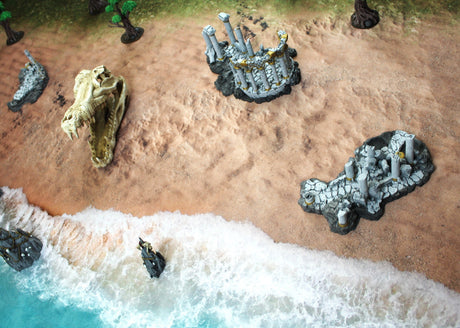 Gray Matter Gaming Gaming Mat Coastal Shore - Neoprene Battle Mat with Bag