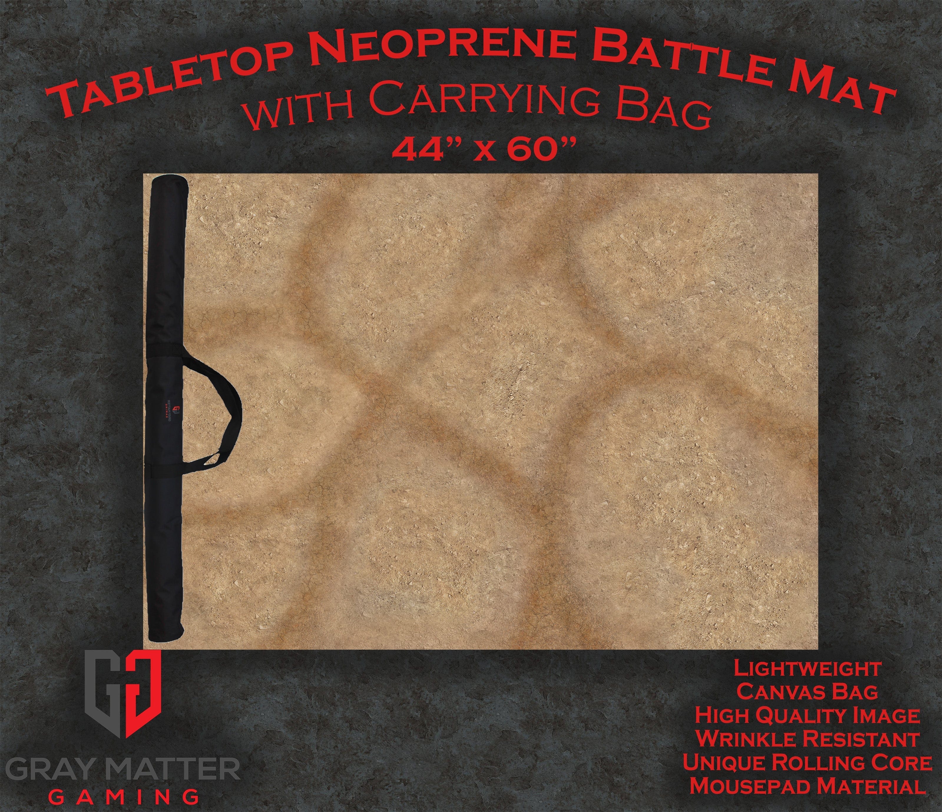 Desert Paths - Neoprene Battle Mat with Bag – Tabletop Terrain