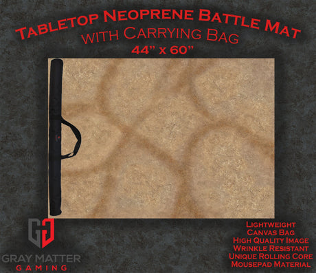 Gray Matter Gaming Gaming Mat Desert Paths - Neoprene Battle Mat with Bag
