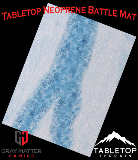 Gray Matter Gaming Gaming Mat Frozen River - Neoprene Battle Mat - Warhammer, AoS, 40K, Kill Team, MCP, Shatterpoint, Legion, More