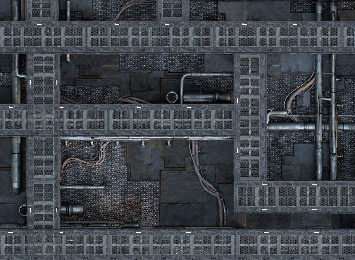 Gray Matter Gaming Gaming Mat Grimdark Station - Neoprene Battle Mat with Bag