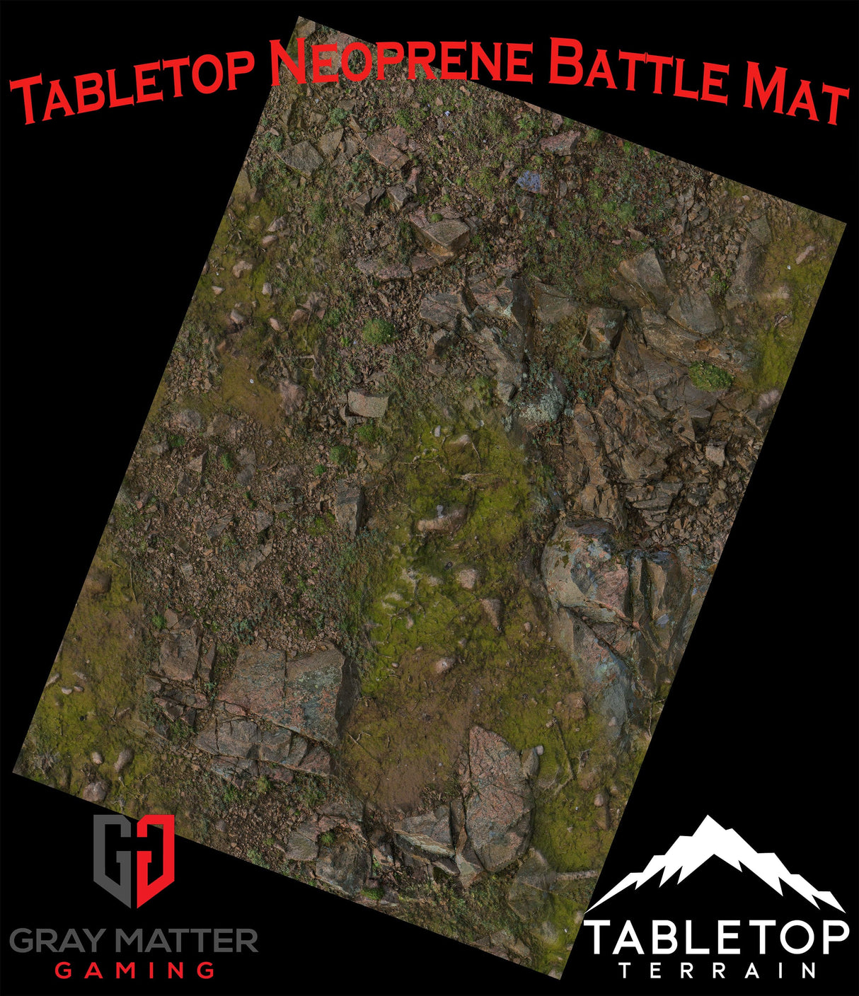 Gray Matter Gaming Gaming Mat Rocky Highlands - Neoprene Battle Mat - Warhammer, AoS, 40K, Kill Team, MCP, Shatterpoint, Legion, More