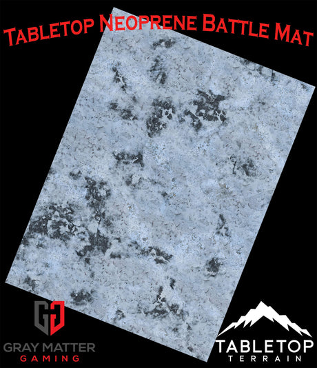 Gray Matter Gaming Gaming Mat Snowy Tundra - Neoprene Battle Mat - Warhammer, AoS, 40K, Kill Team, MCP, Shatterpoint, Legion, More