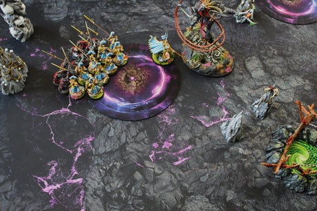 Gray Matter Gaming Objective Marker Double Sided 7.57" Neoprene Objective Markers - Green and Purple Energy