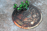 Gray Matter Gaming Objective Marker Double Sided 7.57" Neoprene Objective Markers - Hazard Stripes and Gears