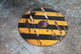 Gray Matter Gaming Objective Marker Double Sided 7.57" Neoprene Objective Markers - Hazard Stripes and Gears