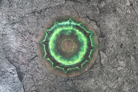 Gray Matter Gaming Objective Marker Double Sided Neoprene 7.57" Objective Markers - Green and Flaming Portal
