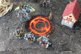 Gray Matter Gaming Objective Marker Double Sided Neoprene 7.57" Objective Markers - Green and Flaming Portal