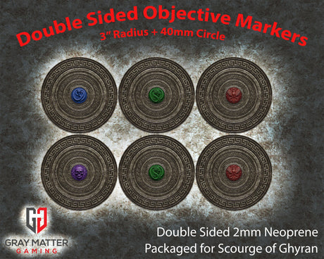 Gray Matter Gaming Objective Marker Original Double Sided Neoprene 7.57" Objective Markers - Scourge of Ghyran