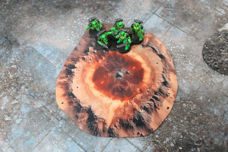 Gray Matter Gaming Objective Marker Piece 3 - Crater \ Trees Double Sided Neoprene Terrain for Warhammer 40k, AoS, Star Wars, Conquest, Bolt Action, Saga, and more!