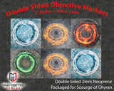 Gray Matter Gaming Objective Marker Set 10 Double Sided Neoprene 7.57" Objective Markers - Scourge of Ghyran