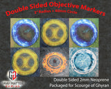 Gray Matter Gaming Objective Marker Set 12 Double Sided Neoprene 7.57" Objective Markers - Scourge of Ghyran