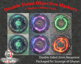 Gray Matter Gaming Objective Marker Set 5 Double Sided Neoprene 7.57" Objective Markers - Scourge of Ghyran
