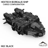 HEXTECH Borealis Ship - 6mm - Cargo Configuration - NextGen Color Black